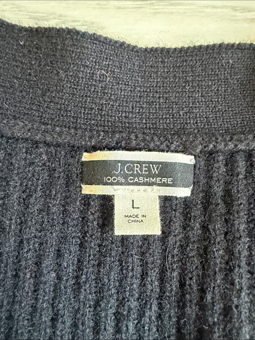 J.Crew 100% Cashmere Ribbed Black Cardigan - Picture 2 of 2